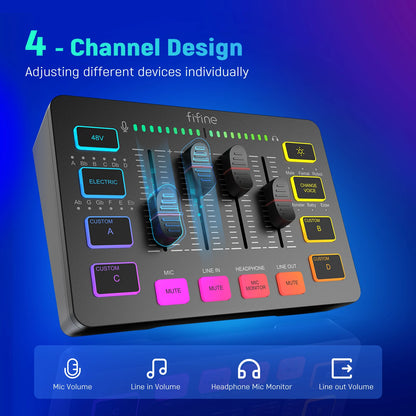 🎮 Benreu SoundForge SC3 – 4-Channel RGB Gaming Audio Mixer